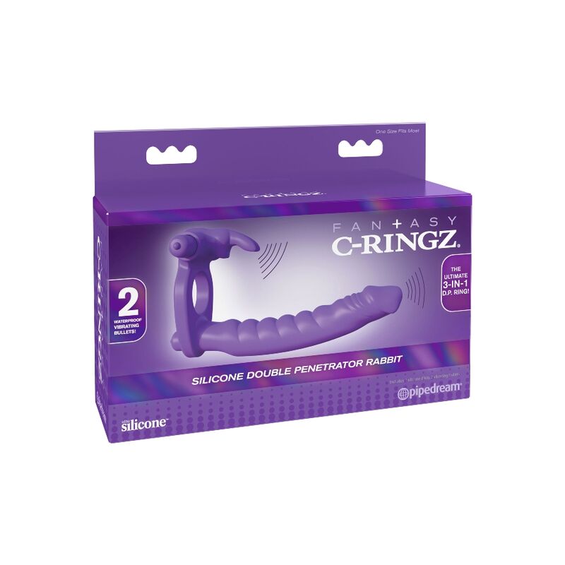 FANTASY C-RINGZ - SILICONE DOUBLE VIBRATOR RABBIT – Image 6