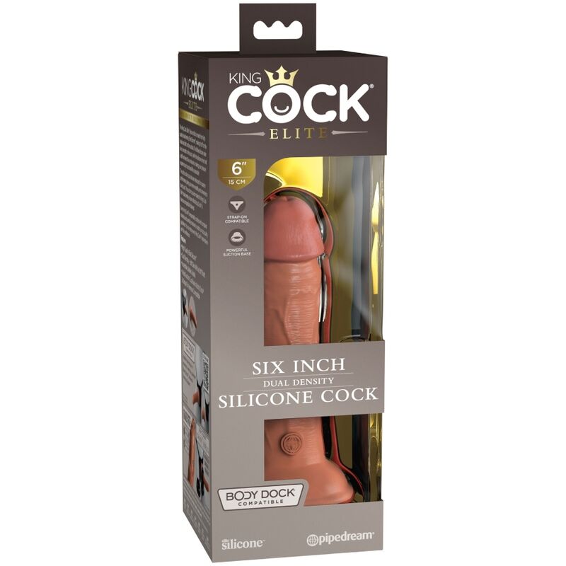 KING COCK - ELITE GODE RÉALISTE EN SILICONE 15.2 CM CARAMEL – Image 6