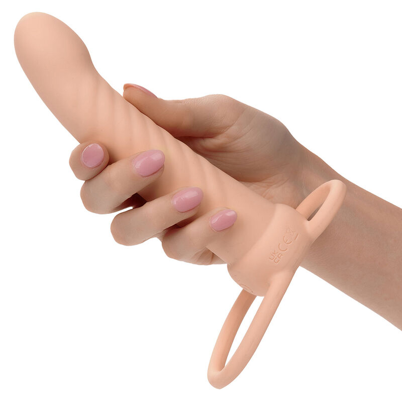 CALEXOTICS - MAXX DOUBLE PÉNÉTRATEUR NERVURÉ 10 VIBRATIONS FLESH – Image 7