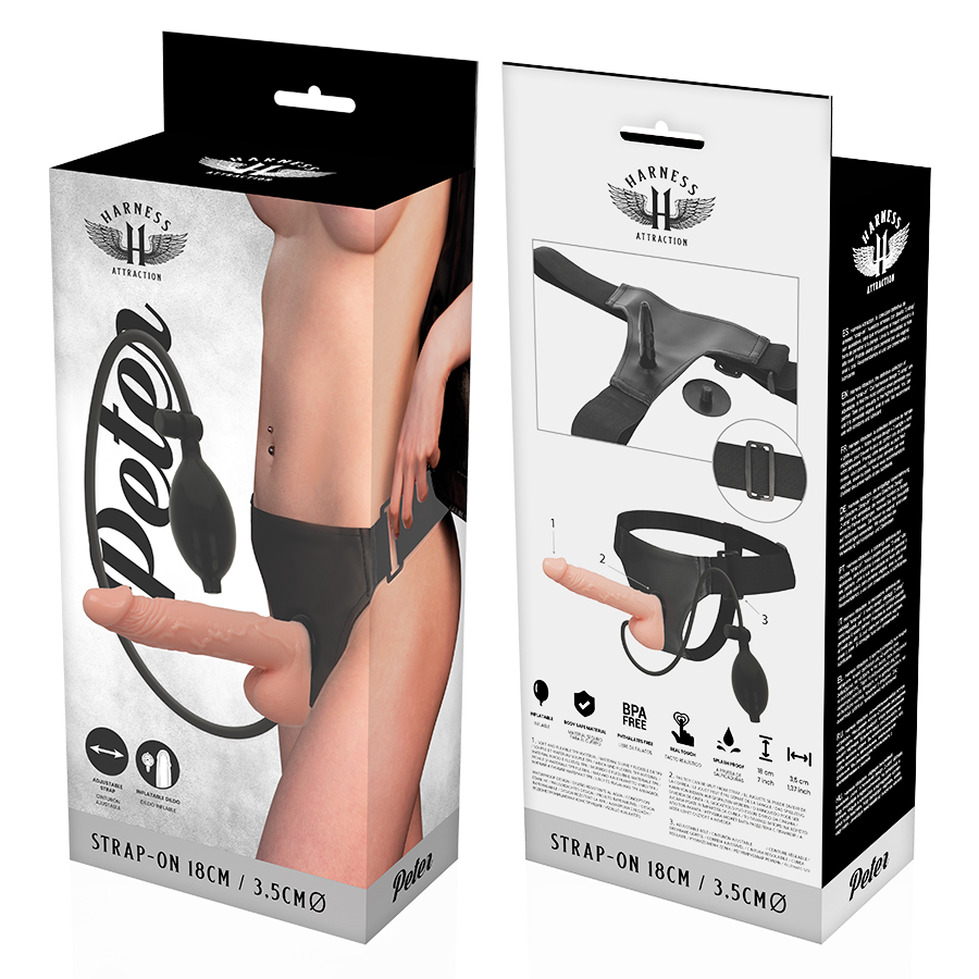 HARNESS ATTRACTION - RNES PETER AVEC PÉNIS GONFLABLE 18 CM -O- 3.5 CM – Image 7