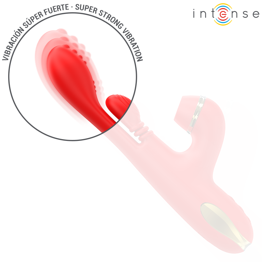 INTENSE - STIMULATEUR DE CLITORIS MULTIFONCTION KATY 4 TÊTES INTERCHANGEABLES ROUGE – Image 7