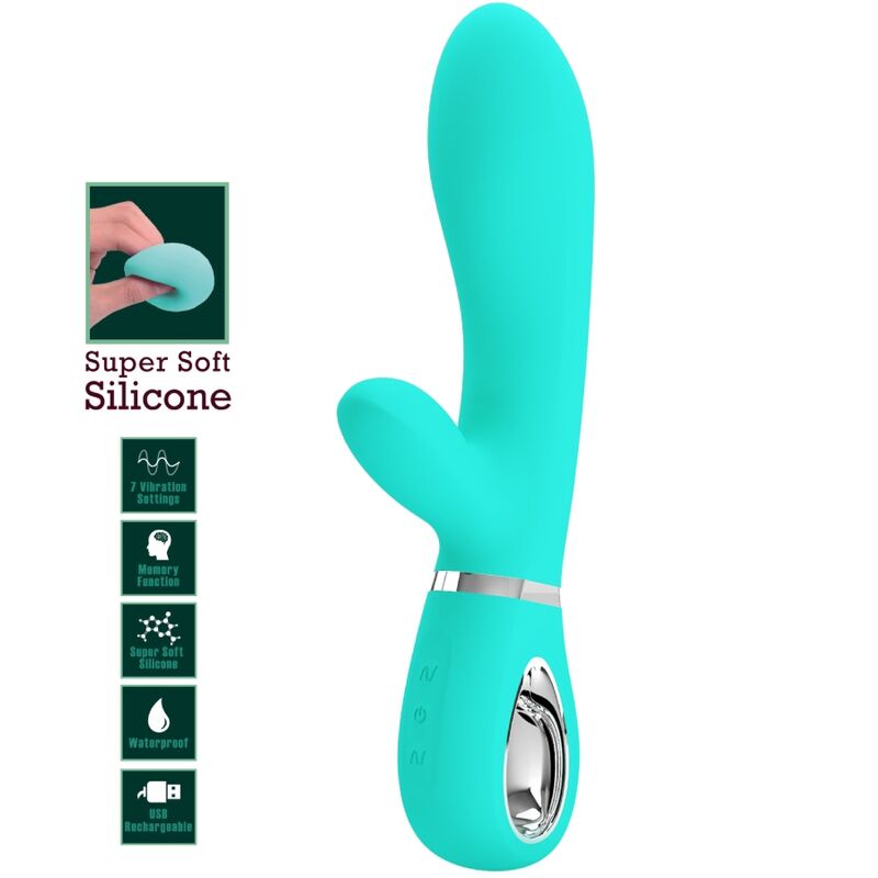 PRETTY LOVE - VIBRATEUR MULTIFONCTION G-SPOT THOMAS VERT AQUA – Image 7
