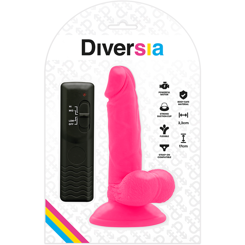 DIVERSIA - DILDO VIBRANT FLEXIBLE ROSE 17 CM -O- 3.3 CM – Image 7
