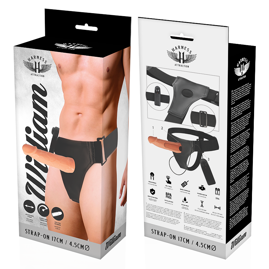 HARNESS ATTRACTION - WILLIAN HOLLOW RNES AVEC VIBRATEUR 17 CM -O- 4.5 CM – Image 7