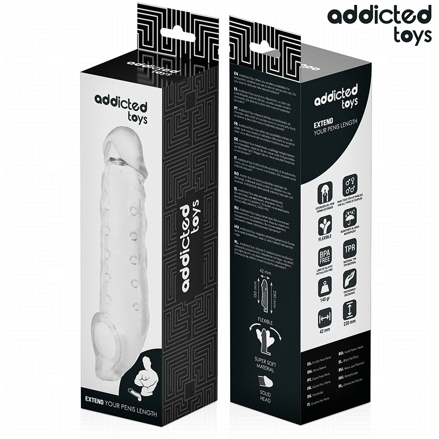 ADDICTED TOYS - GAINE PÉNIS TRANSPARENTE TAILLE M 27 CM – Image 7