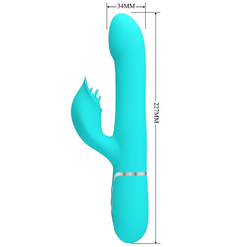 PRETTY LOVE - PERLES VIBRATEUR LAPIN VERT AQUA – Image 7