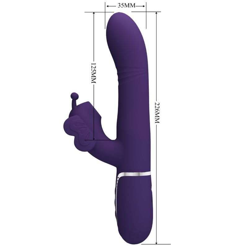 PRETTY LOVE - VIBRATEUR MULTIFONCTION LAPIN 4 EN 1 PAPILLON VIOLET – Image 7