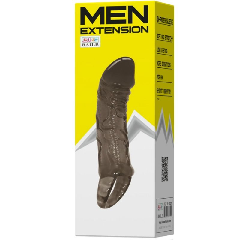 BAILE - GAINE DEXTENSION DE PÉNIS AVEC SANGLE POUR TESTICULES 11.5 CM – Image 7