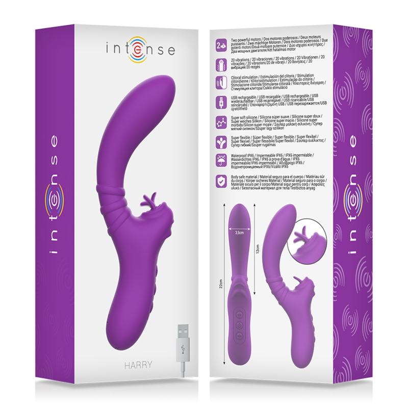 INTENSE - VIBRATEUR FLEXIBLE HARRY AVEC LANGUE VIOLET – Image 7