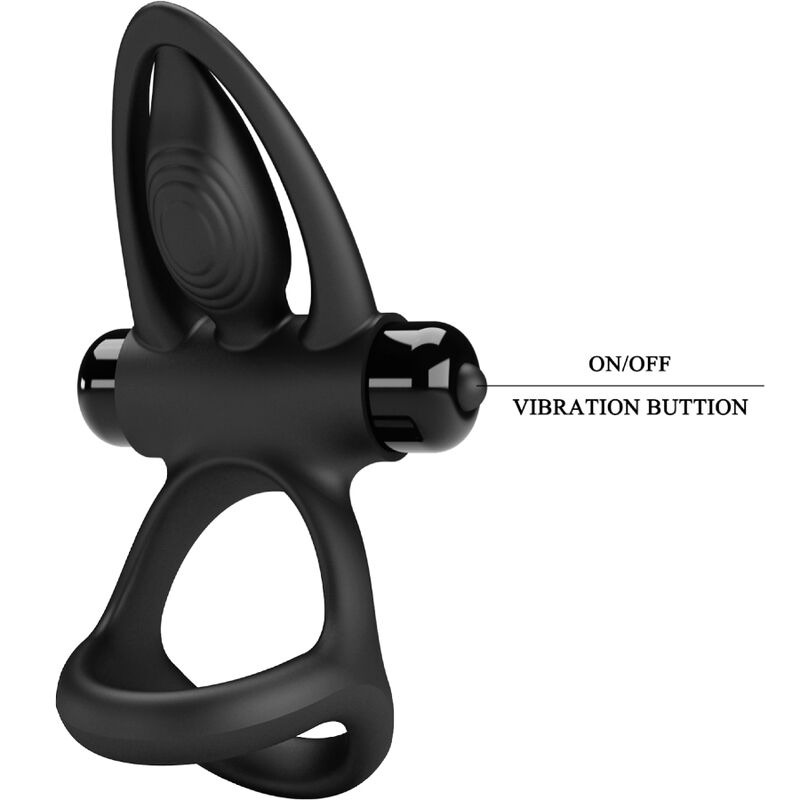 PRETTY LOVE - ANNEAU VIBRANT 10 VIBRATIONS SILICONE NOIR – Image 7