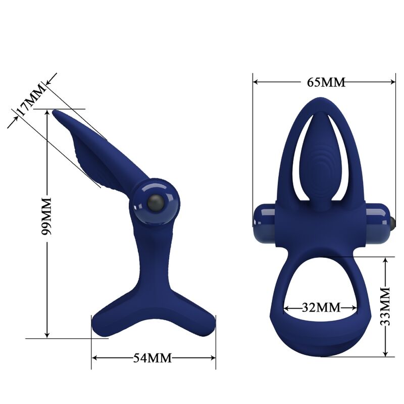 PRETTY LOVE - MAT DOUBLE ANNEAU AVEC VIBRATION & STIMULATEUR BLEU – Image 7