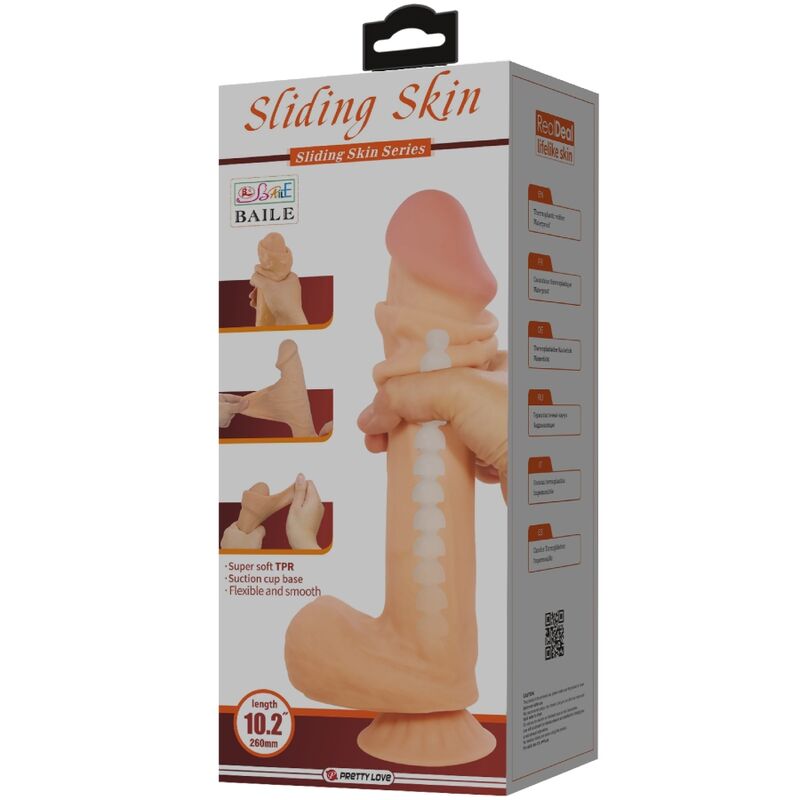 PRETTY LOVE - SÉRIE SLIDING SKIN GODE RÉALISTE AVEC VENTOUSE SLIDING SKIN FLESH 26 CM – Image 6