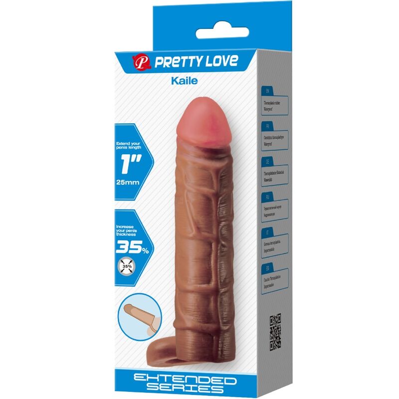 PRETTY LOVE - MANCHON DE PÉNIS KAILE AVEC EXTENSION DE 2,5 CM MULATTO – Image 7
