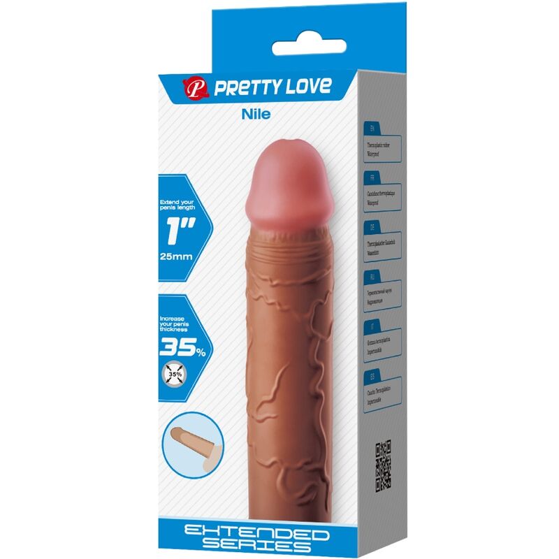 PRETTY LOVE - MANCHON DE PÉNIS NILE AVEC EXTENSION DE 2,5 CM MULÂTRE – Image 7