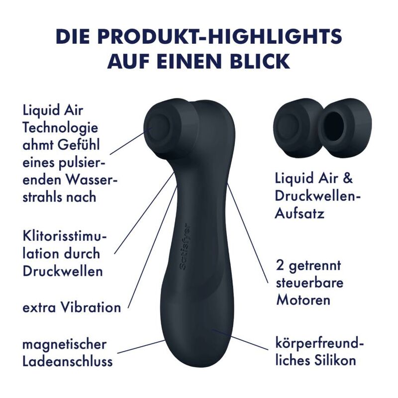 SATISFYER - PRO 2 GÉNÉRATION 3 TECHNOLOGIE AIR LIQUIDE NOIR – Image 7
