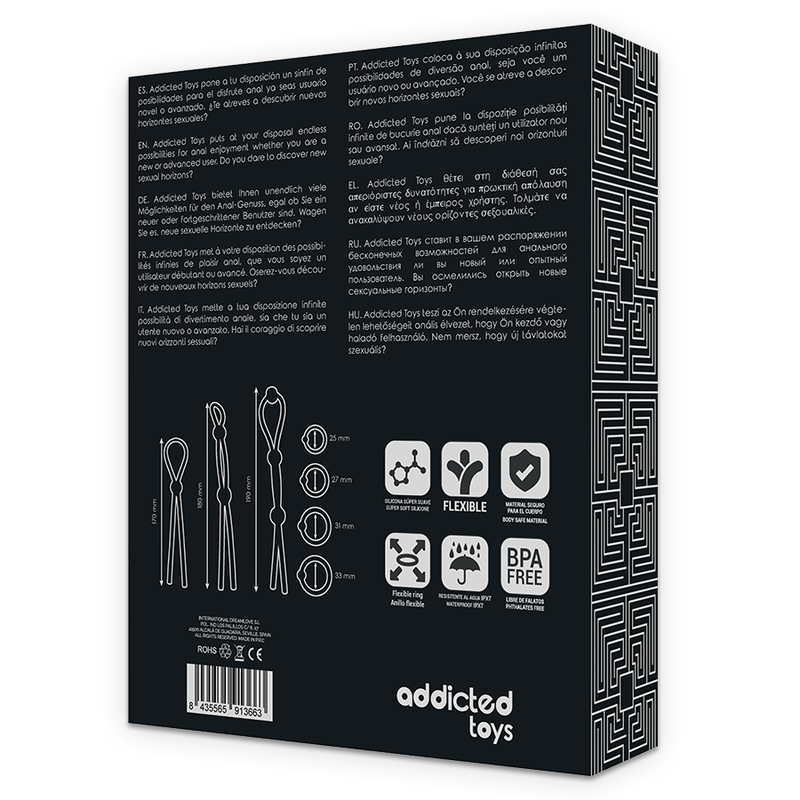 ADDICTED TOYS - ENSEMBLE DANNEAU PÉNIAL FLEXIBLE EN SILICONE 7 PIÈCES – Image 8