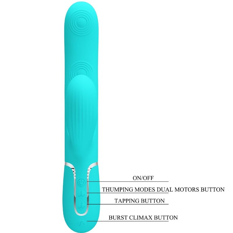 PRETTY LOVE - PERLITA VIBRATEUR MULTIFONCTION 3 EN 1 POINT G VERT AQUA – Image 8