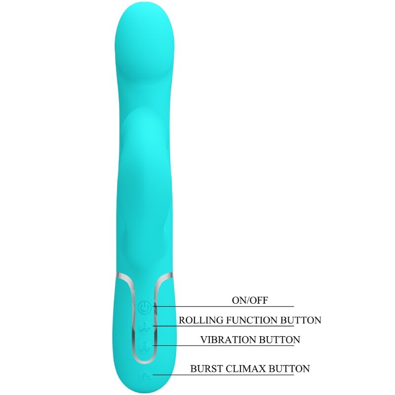 PRETTY LOVE - PERLES VIBRATEUR LAPIN VERT AQUA – Image 8