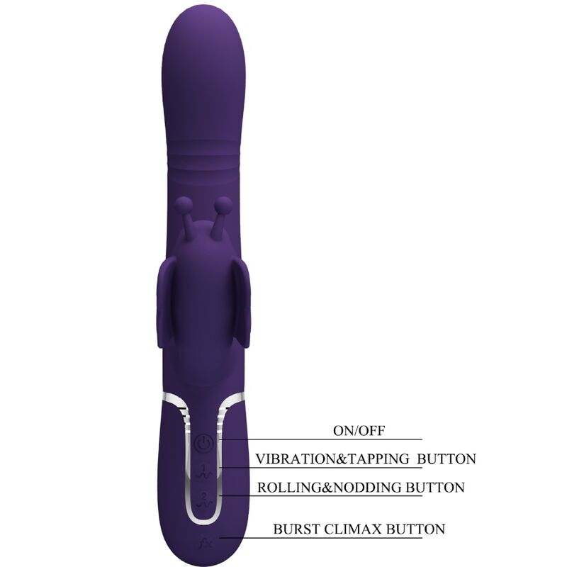 PRETTY LOVE - VIBRATEUR MULTIFONCTION LAPIN 4 EN 1 PAPILLON VIOLET – Image 8