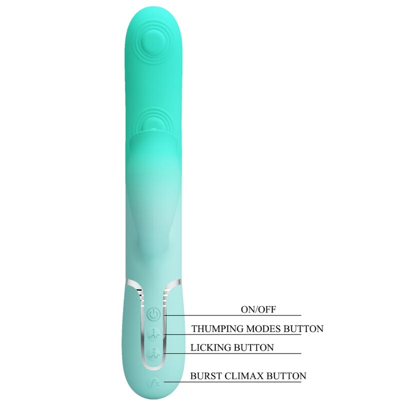 PRETTY LOVE - VIBRATEUR LAPIN MULTIFONCTION GIGI VERT AQUA – Image 8
