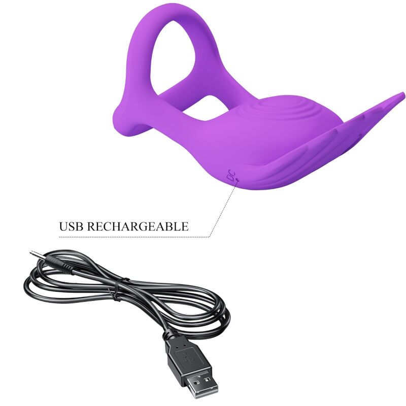 PRETTY LOVE - SILAS ANNEAU PÉNIS VIBRANT 7 VIBRATIONS SILICONE VIOLET – Image 8