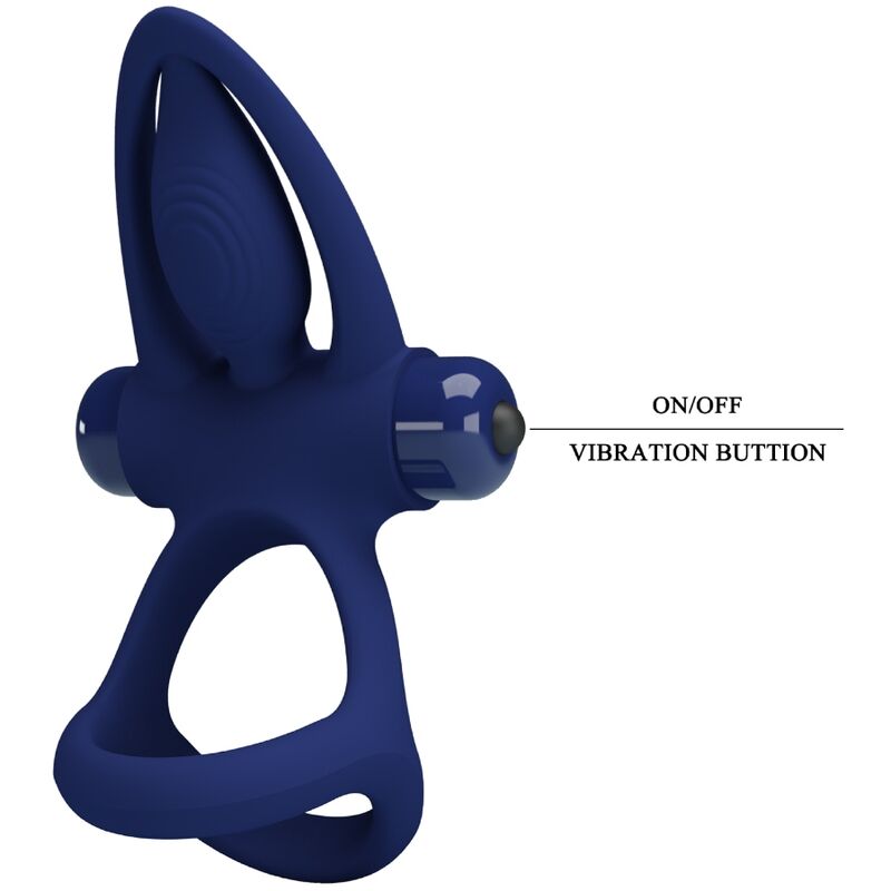 PRETTY LOVE - MAT DOUBLE ANNEAU AVEC VIBRATION & STIMULATEUR BLEU – Image 8