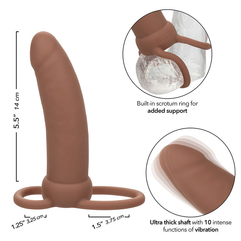 CALEXOTICS - MAXX THICK DOUBLE PÉNÉTRATEUR 10 VIBRATIONS MARRON – Image 8