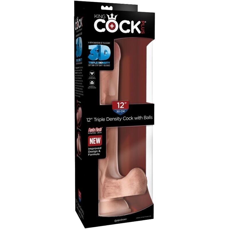 KING COCK - PÉNIS RÉALISTE AVEC BOULES 3D 24.8 CM LÉGER – Image 8