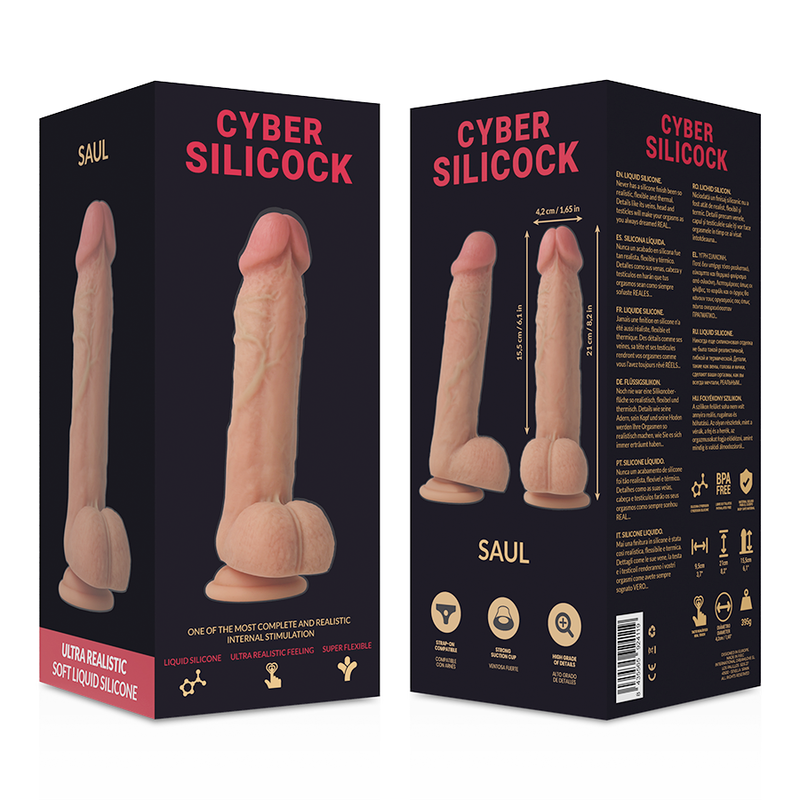 CYBER SILICOCK - STRAP-ON SAUL SILICONE LIQUIDE AVEC 3 ANNEAUX GRATUITS 15.5 CM -O- 4.2 CM – Image 8