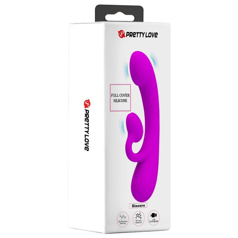 PRETTY LOVE - VIBRATEUR SINCÈRE ET ONDES STIMULANTES CLITORIDIENNES SILICONE VIOLET – Image 9