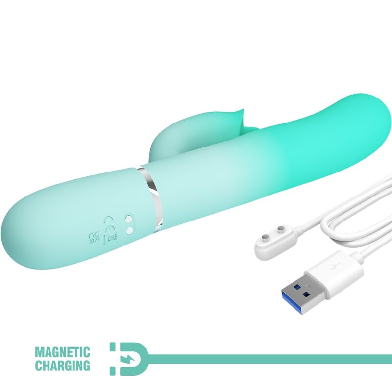PRETTY LOVE - VIBRATEUR LAPIN MULTIFONCTION GIGI VERT AQUA – Image 9