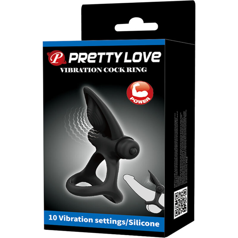 PRETTY LOVE - ANNEAU VIBRANT 10 VIBRATIONS SILICONE NOIR – Image 9