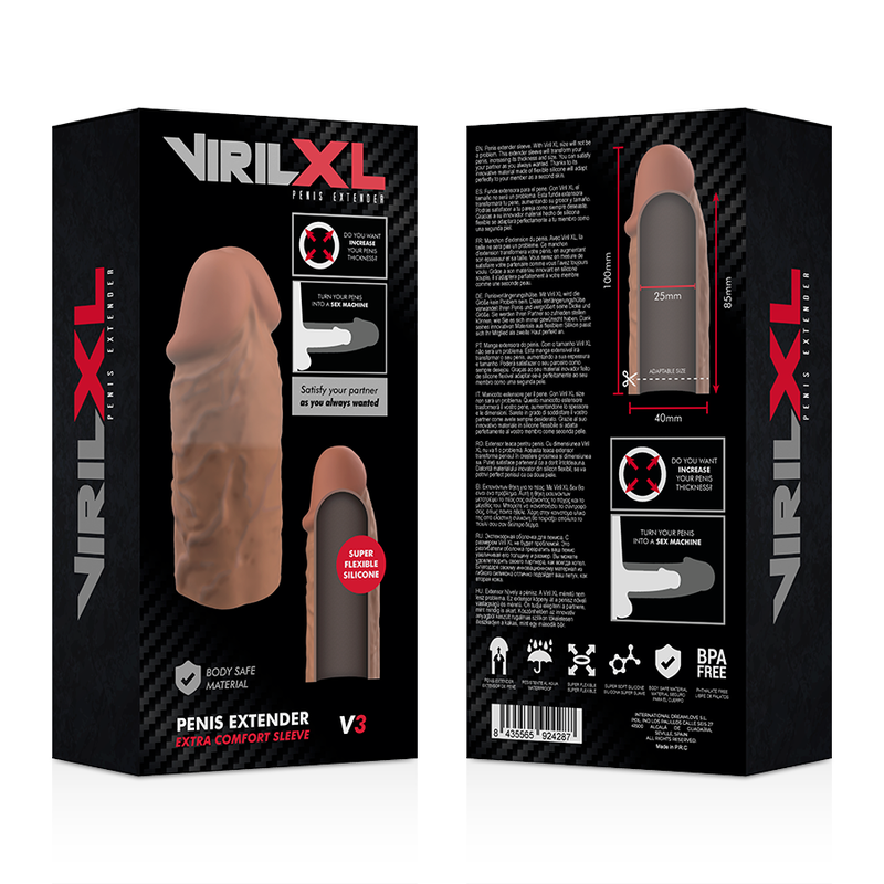 VIRILXL - EXTENSION DE PÉNIS MARRON EN SILICONE LIQUIDE V3 – Image 9