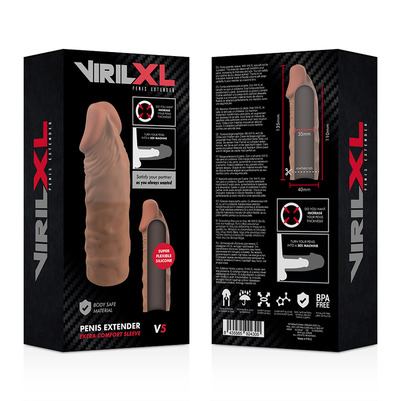 VIRILXL - EXTENSION DE PÉNIS MARRON EN SILICONE LIQUIDE V5 – Image 9