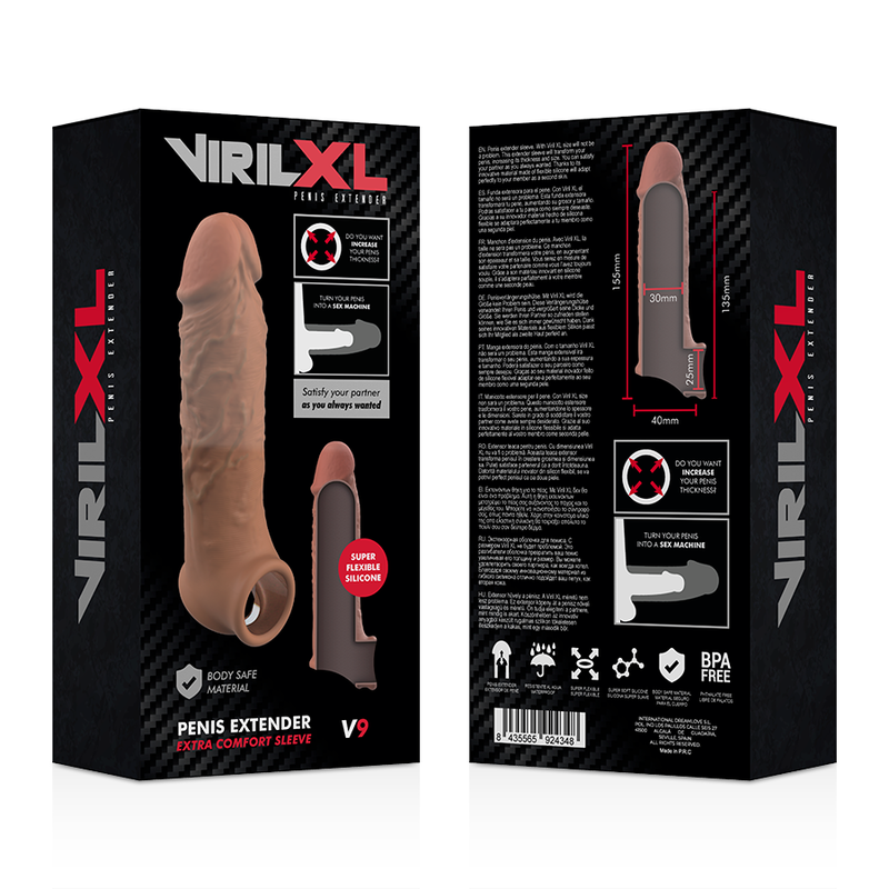 VIRILXL - EXTENSION DE PÉNIS MARRON EN SILICONE LIQUIDE V9 – Image 9