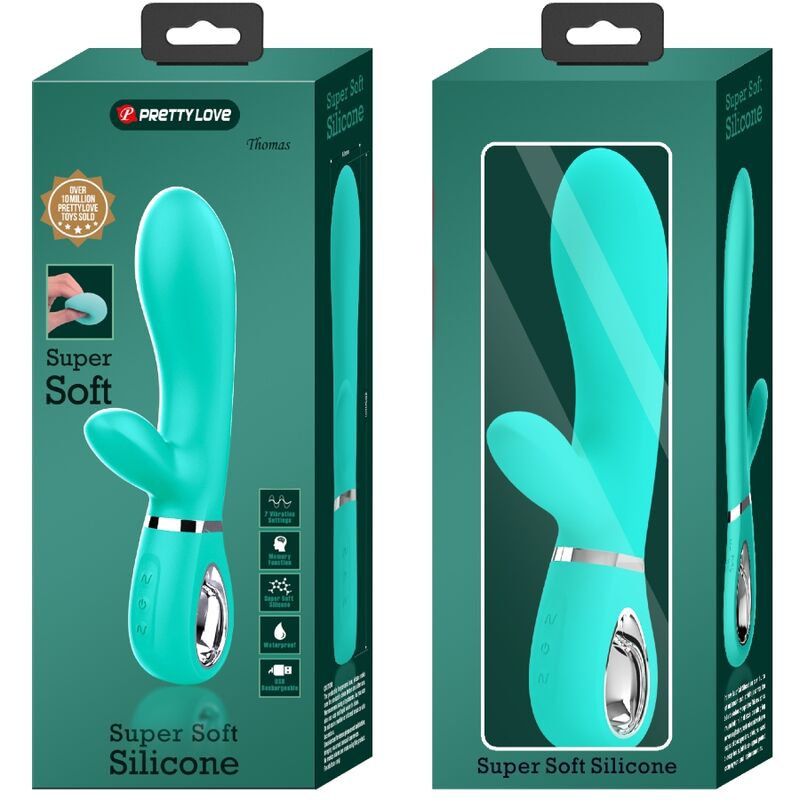 PRETTY LOVE - VIBRATEUR MULTIFONCTION G-SPOT THOMAS VERT AQUA – Image 9
