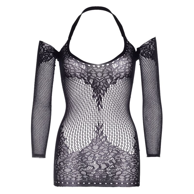 LEG AVENUE - TWIST HALTER DENTELLE MINI ROBE TAILLE UNIQUE – Image 3