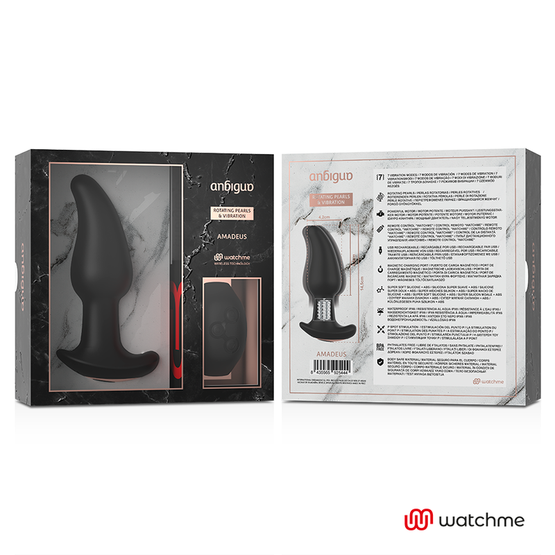 ANBIGUO - VIBRATEUR ANAL PLUG TÉLÉCOMMANDE WATCHME AVEC ROTATION DES PERLES AMADEUS – Image 6