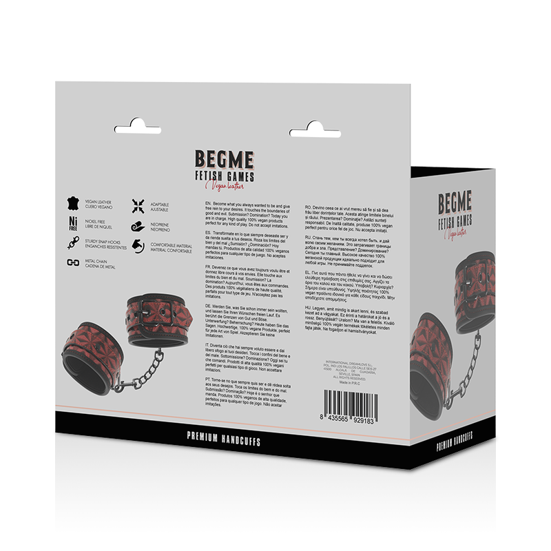 BEGME - MENOTTES PREMIUM ÉDITION ROUGE AVEC DOUBLURE EN NÉOPRÈNE – Image 9