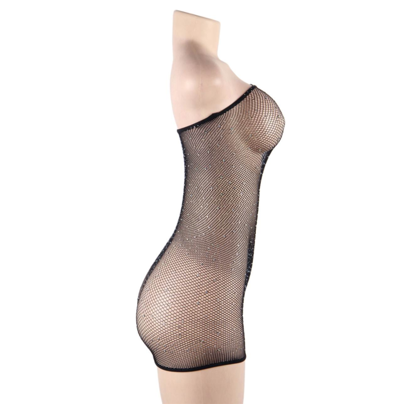 QUEEN LINGERIE - ROBE CORPS EN FILET AVEC DIAMANTS S/L – Image 5
