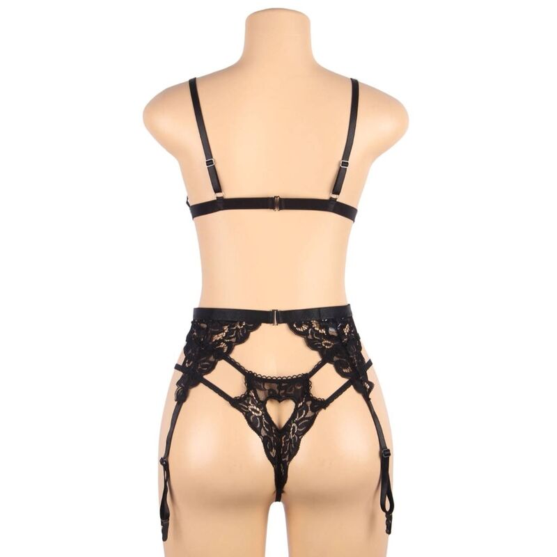 SUBBLIME - SET ENSEMBLE TROIS PIÈCES SOUTIEN-GORGE + PORTE-JARRETELLE + STRING S/M – Image 11