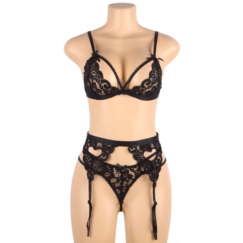 SUBBLIME - SET ENSEMBLE TROIS PIÈCES SOUTIEN-GORGE + PORTE-JARRETELLE + STRING S/M – Image 10