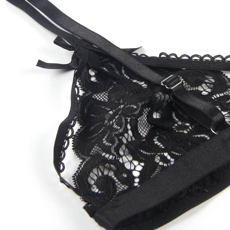 SUBBLIME - SET ENSEMBLE TROIS PIÈCES SOUTIEN-GORGE + PORTE-JARRETELLE + STRING S/M – Image 3