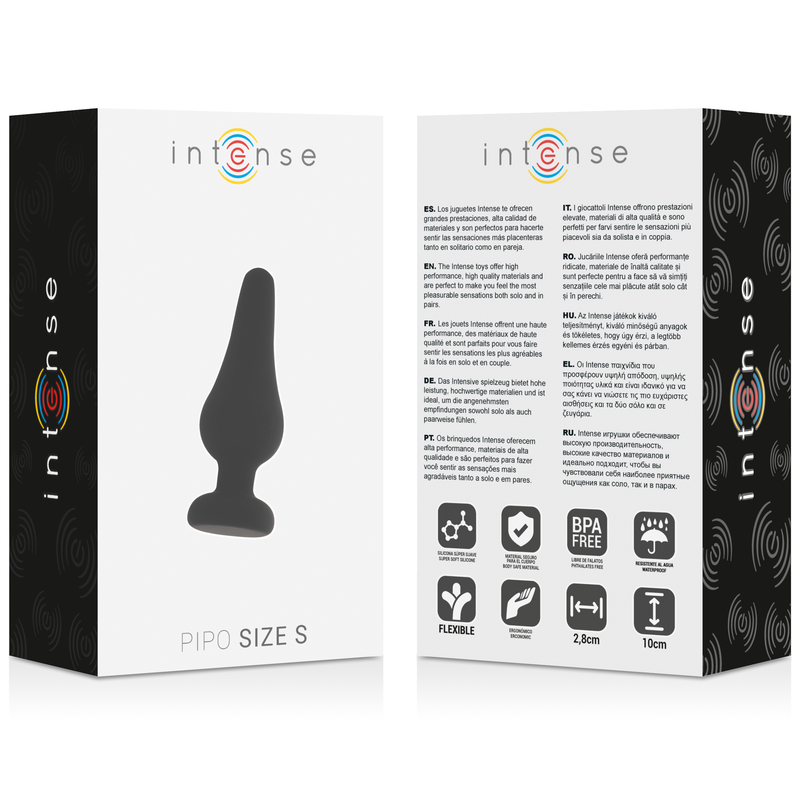 INTENSE - PLUG ANAL PIPO S SILICONE NOIR 9,8 CM – Image 4