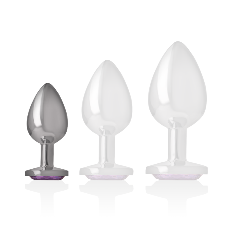 INTENSE - PLUG ANAL EN MÉTAL ALUMINIUM AVEC CRISTAL VIOLET TAILLE S – Image 5
