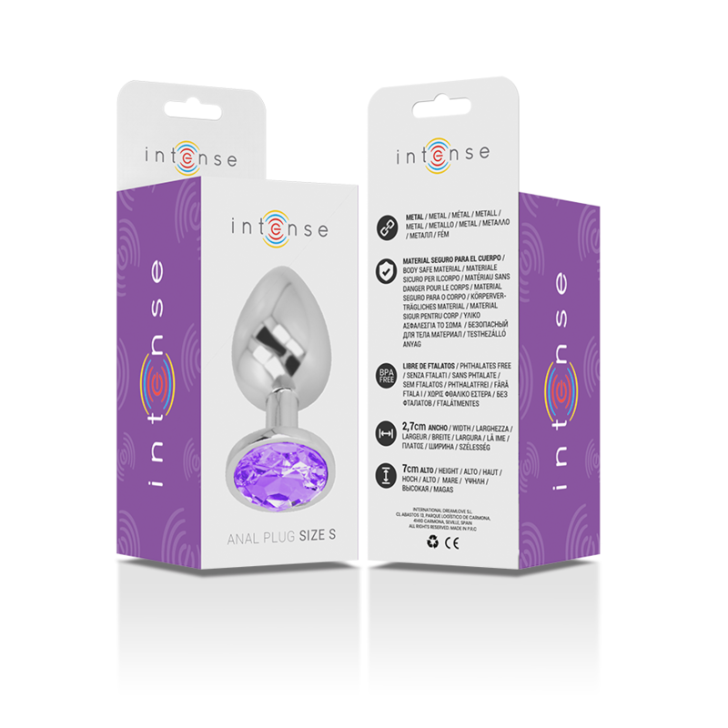 INTENSE - PLUG ANAL EN MÉTAL ALUMINIUM AVEC CRISTAL VIOLET TAILLE S – Image 6