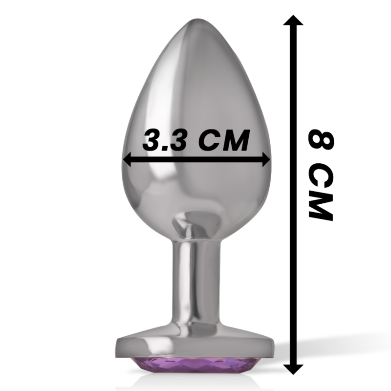 INTENSE - PLUG ANAL EN MÉTAL ALUMINIUM AVEC CRISTAL VIOLET TAILLE M – Image 4