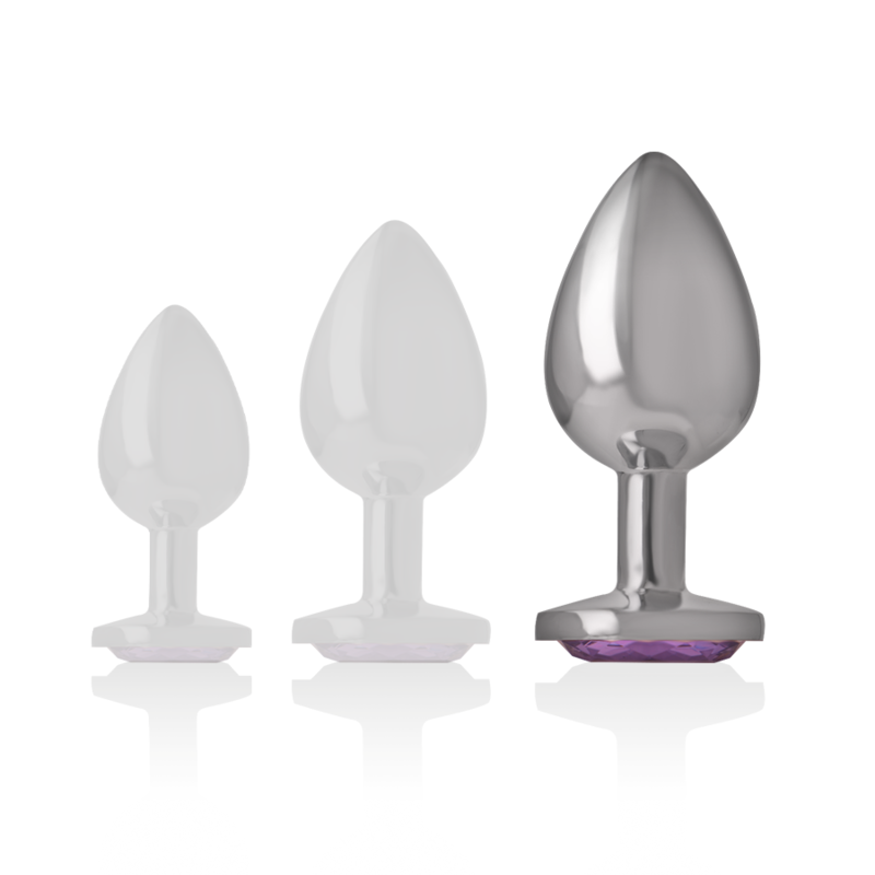INTENSE - PLUG ANAL EN MÉTAL ALUMINIUM AVEC CRISTAL VIOLET TAILLE L – Image 5