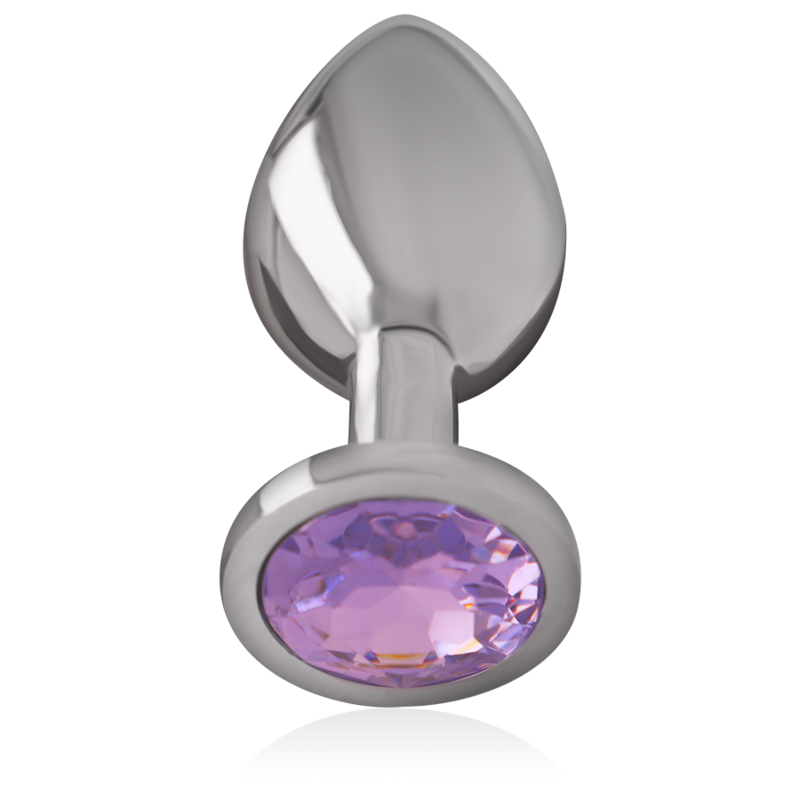 INTENSE - PLUG ANAL EN MÉTAL ALUMINIUM AVEC CRISTAL VIOLET TAILLE L – Image 2