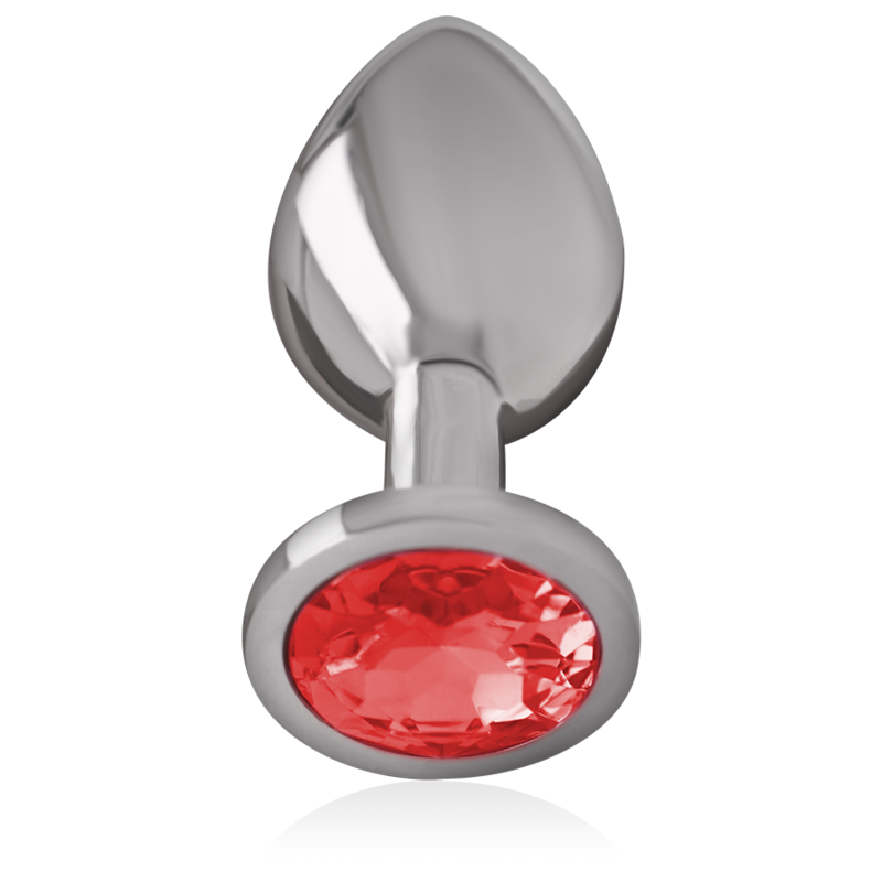 INTENSE - PLUG ANAL EN MÉTAL ALUMINIUM AVEC CRISTAL ROUGE TAILLE S – Image 2